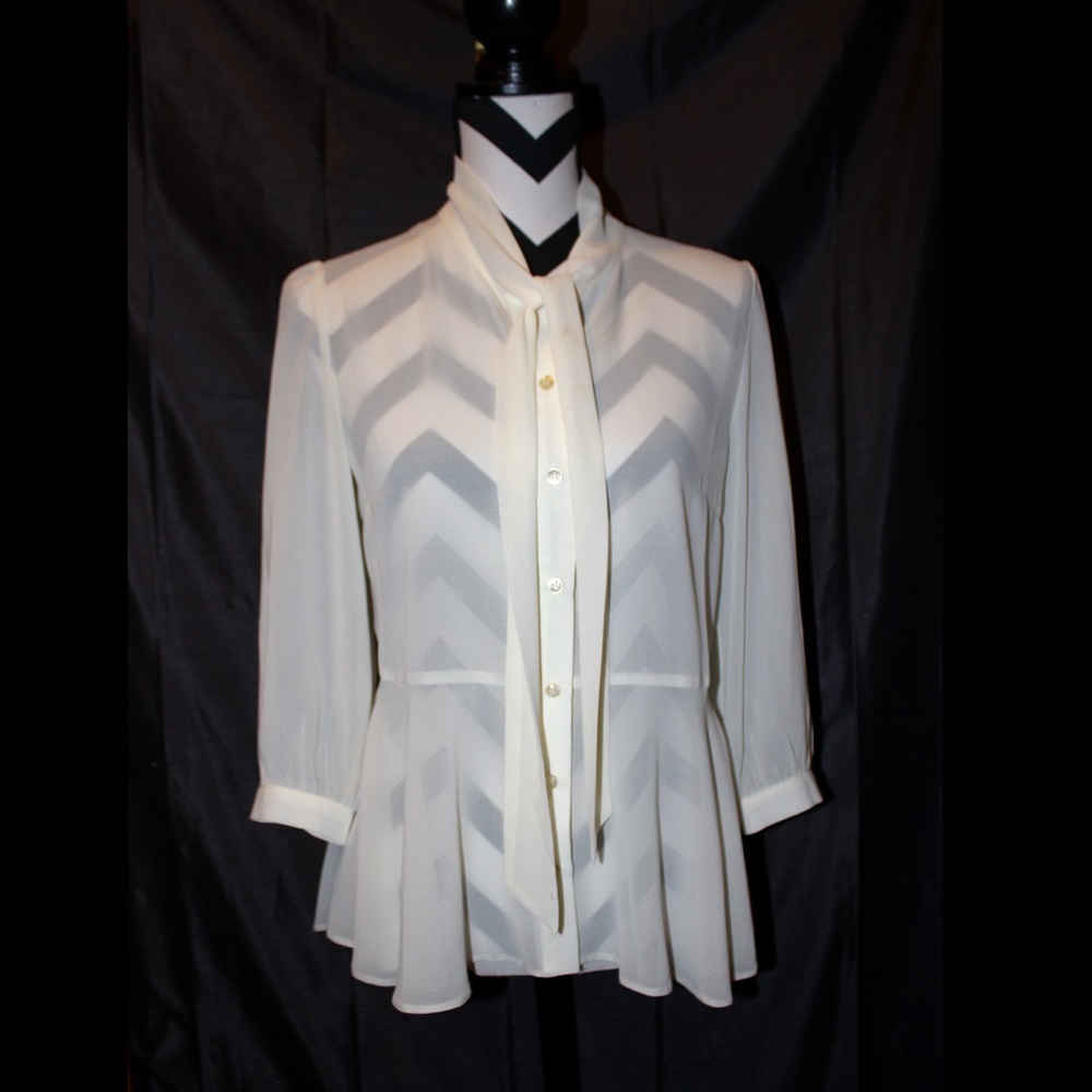 Ellison Sheer White Lace Blouse